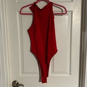 NWOT red mock neck bodysuit